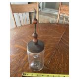 Glass Food Whipper with Wood and Metal Components