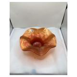 Fenton Carnival Glass Bowl with Berry and Leaf Pattern