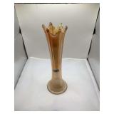 Imperial Iridescent Glass Bud Vase with Scalloped Rim