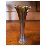 Iridescent Carnival Glass Vase