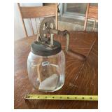 Glass Jar Butter Churn with Hand Crank