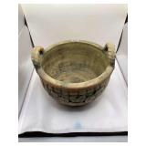 Vintage welder Pottery 1920’s Decorative Basket-Form Bowl with Floral Relief