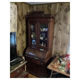 Wood Secretary Desk with Hutch Top walnut