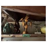 Decorative Ceramic Figurines and Pedestal Bowl