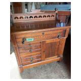 Wooden Washstand with Cabinet and Drawers