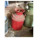 Red Metal Cream Separator Can