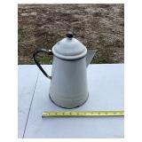 Enamelware Coffee Pot and Ice Cream Scoop
