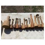 Collection of Wooden Muddlers and Pestles