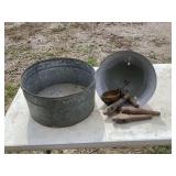 Metal Wash Tub with Accessories