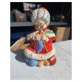 Ceramic Mrs. Claus Figure Knitting Ornament