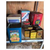 1952 Lot of Collectible Items Including Glassware, Tins, and Miscellaneous Household Items