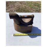 Vintage Charcoal sad iron 19th century M logo