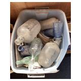 Mixed Glass Bottles and Glassware Assortment