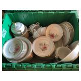 Porcelain China Dinnerware Set with Floral Design