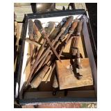 Box Lot of Sharpening Steels and Woodworking Tools