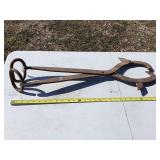 Primitive Wrought Iron Smith ice Tongs