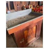 Rustic Wooden Cabinet with Metal Top