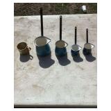 Vintage Blue Enamel Turkish coffee pots