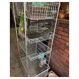Multi-Tiered Wire Basket Rack with Contents