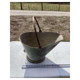 Galvanized Coal Scuttle with Handle