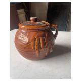 Ceramic Covered Jar with Bamboo Motif