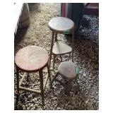 Collection of Three Metal Stools