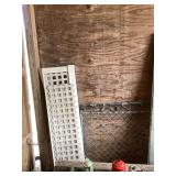 Lattice Panel and Metal Chain Link Fence