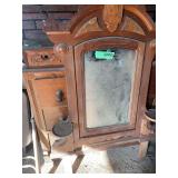 Wood Washstand with Marble Top and Mirror