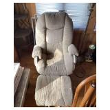 Upholstered Swivel Recliner Chair with Ottoman