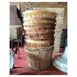 Group of Wooden Bushel Baskets