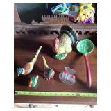 Ceramic Animal Figurines and Glass Salt and Pepper Shakers