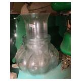 Clear Glass Vase and Bulbous Jar