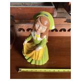 Figural Ceramic Girl with Apron