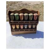 Wooden Spice Rack with Canisters
