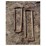 Pair of Metal and Wood Farm Sleigh Runners