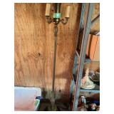 Ornate Brass Finish Floor Lamp with Shades