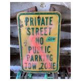 Private Street No Public Parking Tow Zone Sign