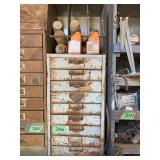 Metal Parts Storage Cabinet with Contents