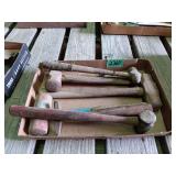 Assorted Hammers with Wooden Handles