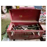Metal Tool Box with Assorted Hand Tools