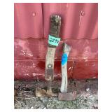 Two Assorted Metal Axes with Wooden Handles