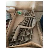 Assorted Auger Bits and Hand Tools