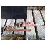 Two Ridgid Heavy Duty 18-Inch Pipe Wrenches