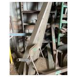 Metal Shelf, Wood and Assorted Items