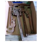 Box Lot of Pipe Wrenches