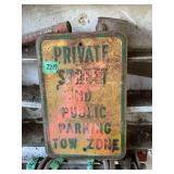 Private Street No Public Parking Tow Zone Sign
