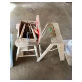 Step Ladder wood chair and tools