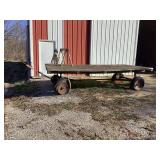 Flatbed Farm Wagon with Sawhorses