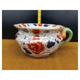 Ironstone China Floral Pattern Bowl with Handle