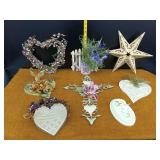 Variety of Decorative Heart and Star Accents, Watering Can Accent